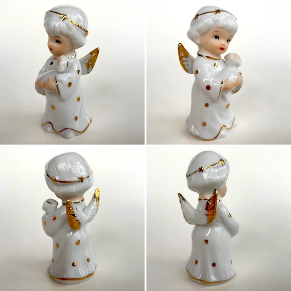 A Set of Three Vintage Porcelain Angel Figurines - Picture 7 of 16